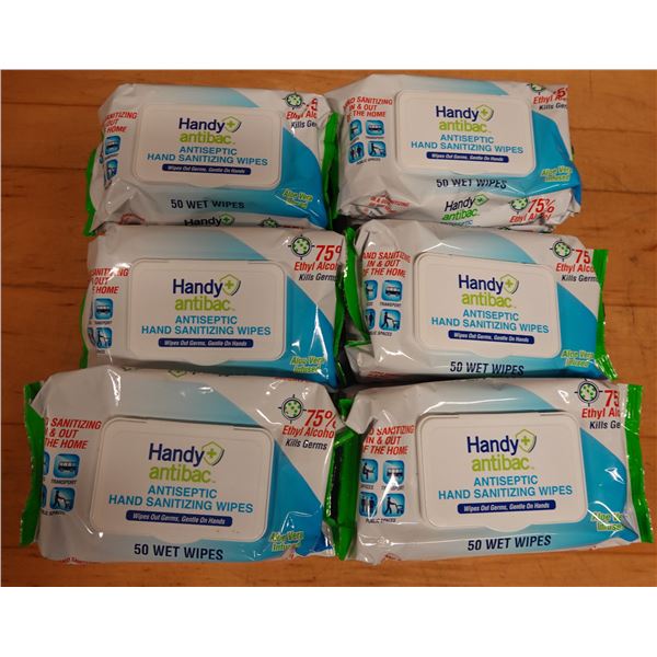 Qty 24 Handy Antibac Antiseptic Hand Sanitizing Wipes 50 pk, New