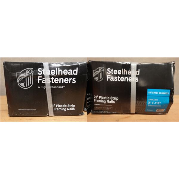 Qty 2 Boxes Steelhead Fasteners ST6D113HD Plastic Strip Framing Nails, New