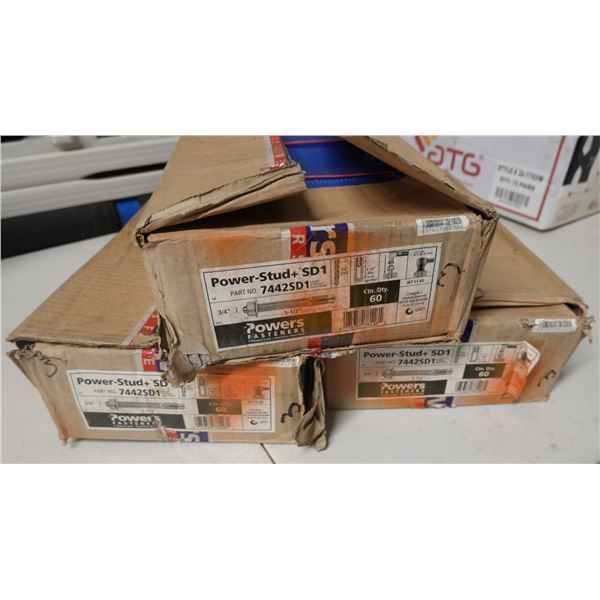 Qty 3 Boxes Powers Fasteners 7442SD1 Power-Stud   SD1, New
