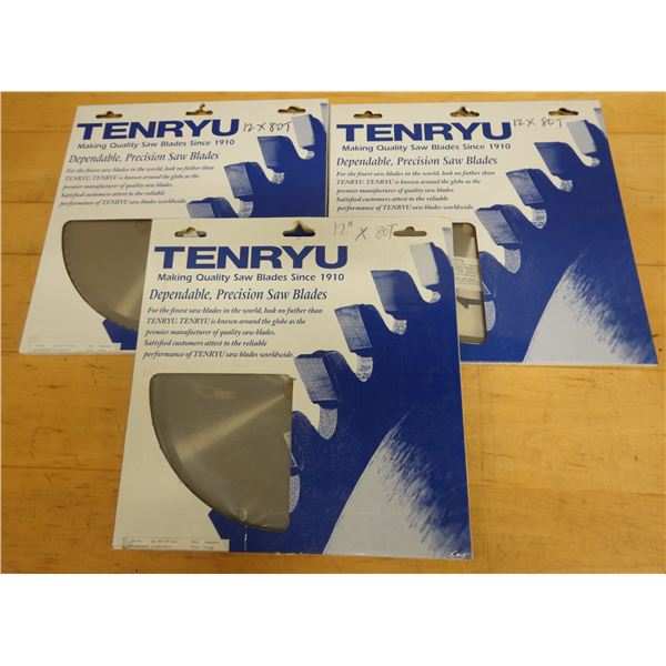 Qty 3 Tenryu PRF-30580BWS Steel-Pro Select 12" Saw Blades, New in Package