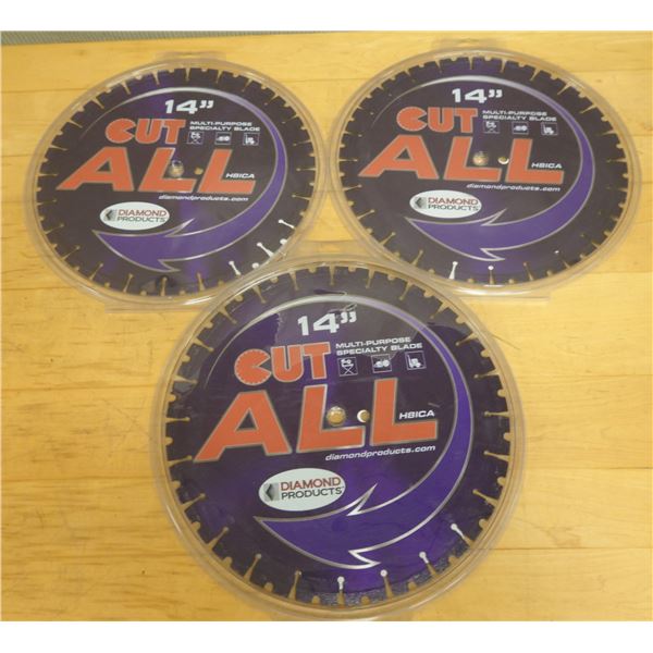 Qty 3 Diamond Products 15373 Cut-All Purple M16 Dry Segmented High Speed Blades New in Package