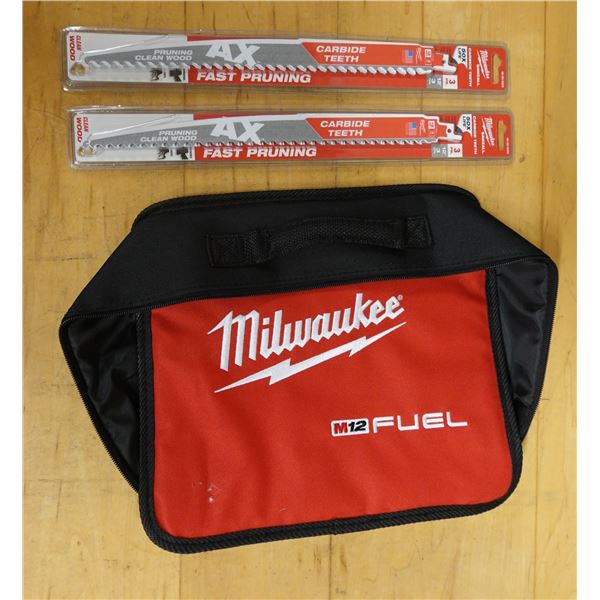 Qty 2 Milwaukee 48-00-5333 Sawzall Blade 3-Packs & M12 Fuel Zipper Bag New