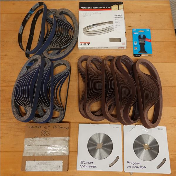 Multiple Circular Saw Blades, Abrasive Sanding Belts, Bandsaw Blades, etc