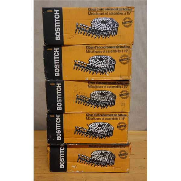 Qty 5 Boxes Stanley Bostitch NER272 Coil Framing Wire Collated Nails, New