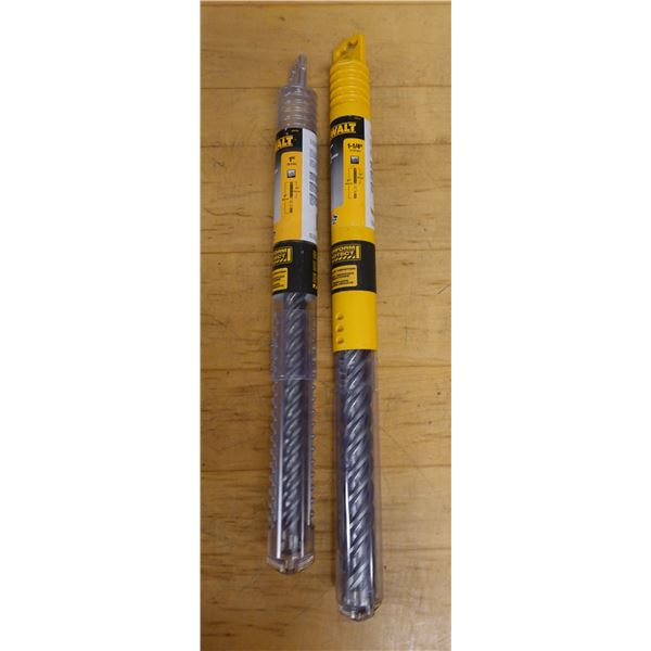 Qty 2 DeWalt SDS Max Rotary Hammer Drill Bits Misc Sizes