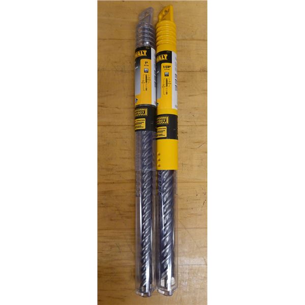 Qty 2 DeWalt SDS Max Rotary Hammer Drill Bits Misc Sizes