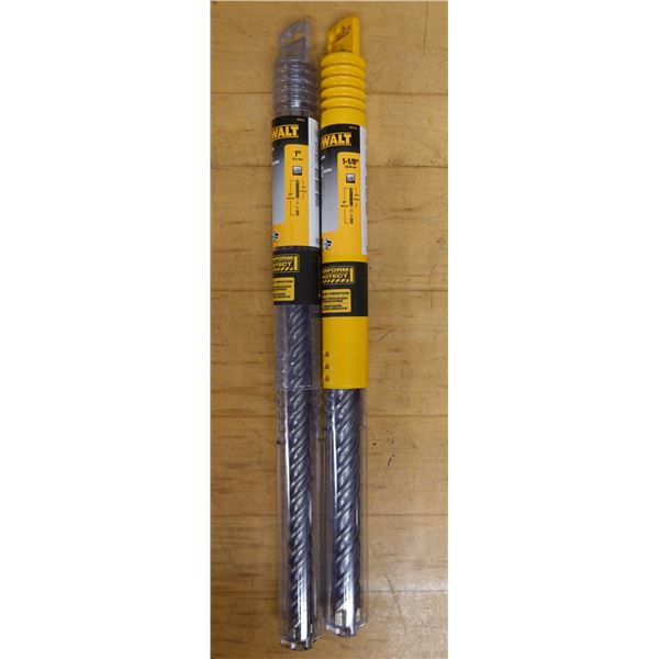 Qty 2 DeWalt SDS Max Rotary Hammer Drill Bits Misc Sizes
