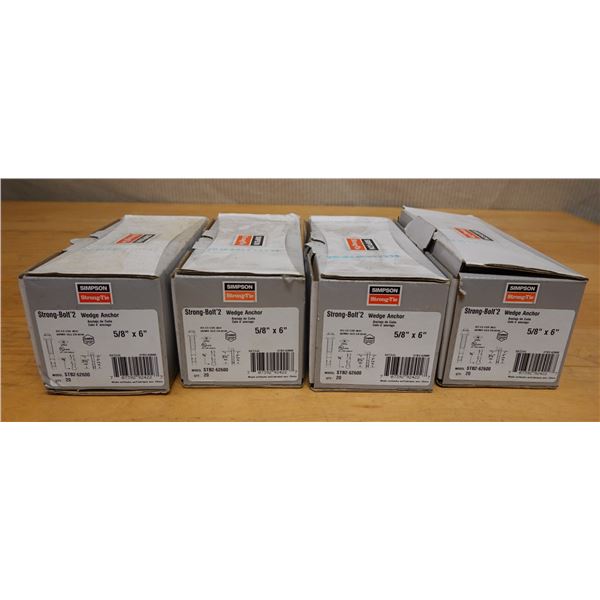 Qty 4 Boxes Simpson Strong-Bolt2 Wedge Anchors