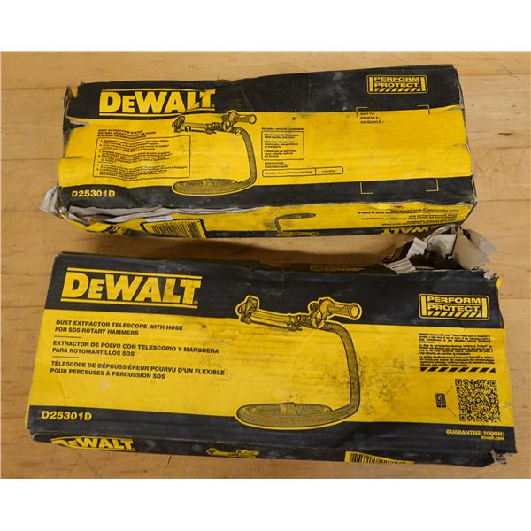 Qty 2 DeWalt D25301D Dust Extractor Telescopes w/ Hose for SDS Rotary Hammer (New - box damaged)