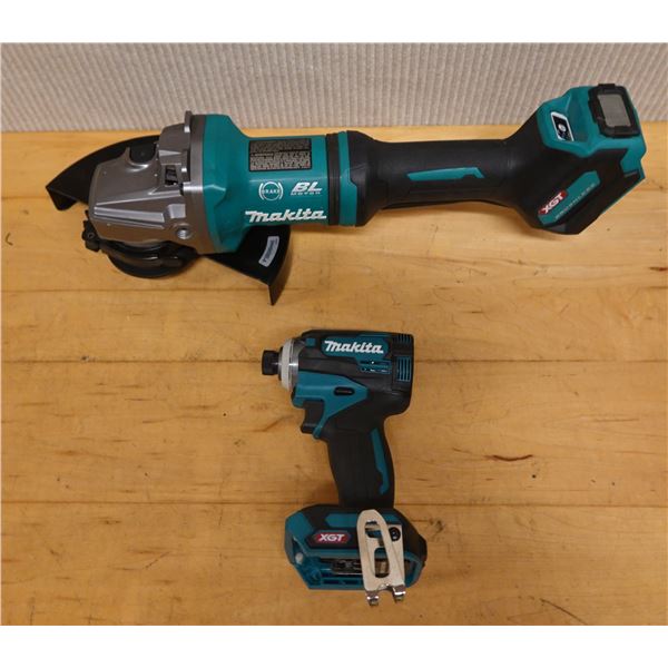 Qty 2 Used Makita Power Tools: GWT01 Impact Wrench & GAG10 Angle Grinder (works - battery not includ