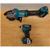Image 1 : Qty 2 Used Makita Power Tools: GWT01 Impact Wrench & GAG10 Angle Grinder (works - battery not includ
