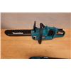 Image 6 : Qty 2 Used Makita Power Tools: GRJ01 Reciprocating Saw & XCU03 Chain Saw (Works - battery not includ
