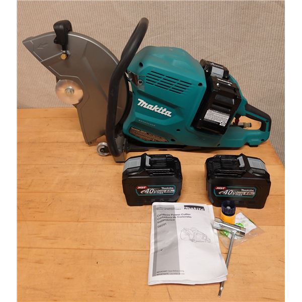 Used Makita GEC01 Cordless Power Cutter w/ 2 Batteries, Works)