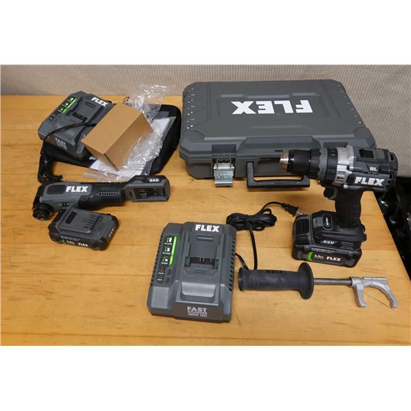 Flex FX1271T Hammer Drill & FX4111 Multi-Tool w/ Battery & Charger (on/off switch broken)