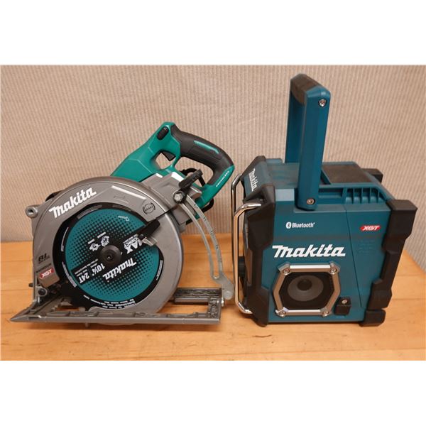 Qty 2 Used Makita Power Tools: GSR02 Circular Saw & Bluetooth Jobsite Radio (works - battery not inc