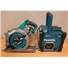 Image 1 : Qty 2 Used Makita Power Tools: GSR02 Circular Saw & Bluetooth Jobsite Radio (works - battery not inc