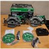 Image 1 : Qty 2 Metabo HPT C3607DWA Rear Handle Circular Saws w/ Charger & Blades (used - works / no battery)