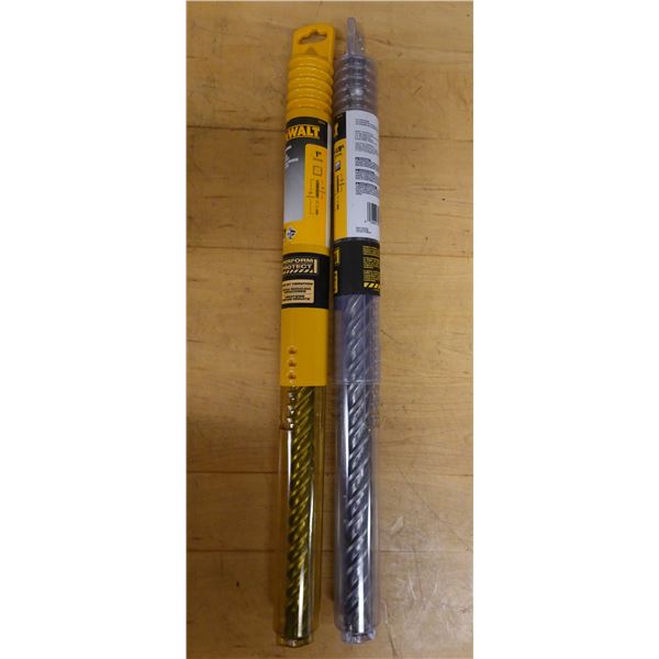 Qty 2 DeWalt Rotary Hammer Drill Bits, Misc Sizes New in Packages