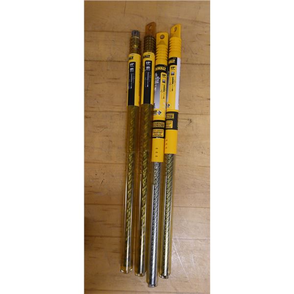 Qty 4 DeWalt Rotary Hammer Drill Bits, Misc Sizes New in Packages