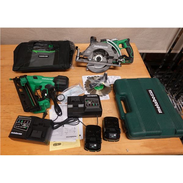 Metabo HPT Rear Handle Circular Saw, Brad Nailer, Finish Nailer, Chargers, Bags, etc (used - works)