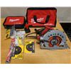 Image 1 : Skilsaw Corded Circular Saw, Oscillating Blades, Shockshield, Sawzall Blades, DeWalt Tracker, Bags, 