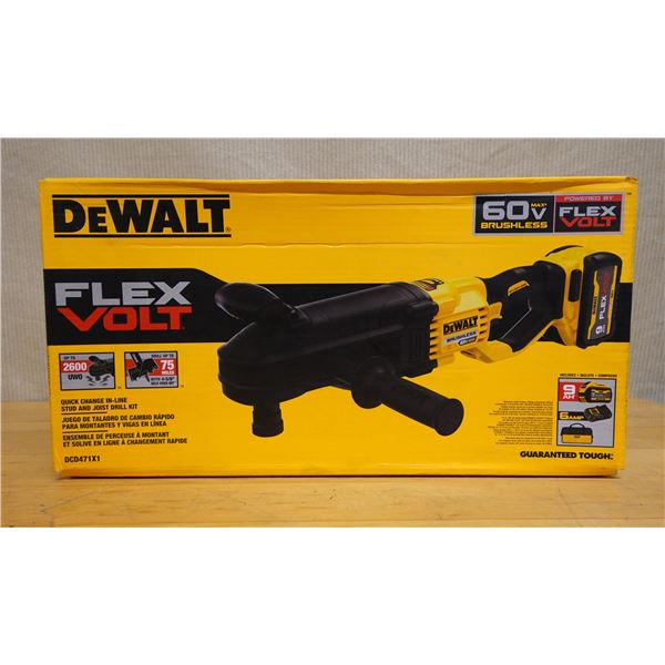 DeWalt DCD471X1 Quick Change In-Line Stud & Joist Drill Kit w/ Battery & Charger New in Box