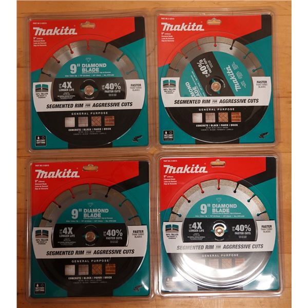 Qty 4 Makita E-02515 9" Diamond Blade New in Packages
