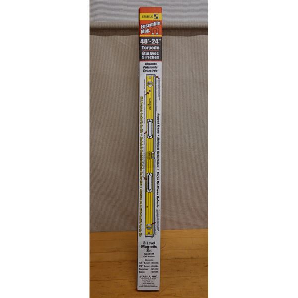 Stabila 3-Level Magnetic Set 48"-24" New in Box