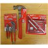 Image 1 : Milwaukee MLSQ070P Rafter/Trim Square, 48-22-9080 Curved Claw Hammer & 48-22-6330 Pliers Set New