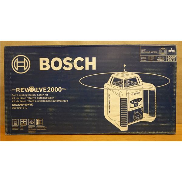 Bosch GRL2000-40HVK Revolve 2000 Self-Leveling Rotary Laser Kit New in Box
