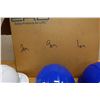 Image 2 : Qty 2 White & 9 Blue Construction Hard Hats & 1 Helmet New in Box
