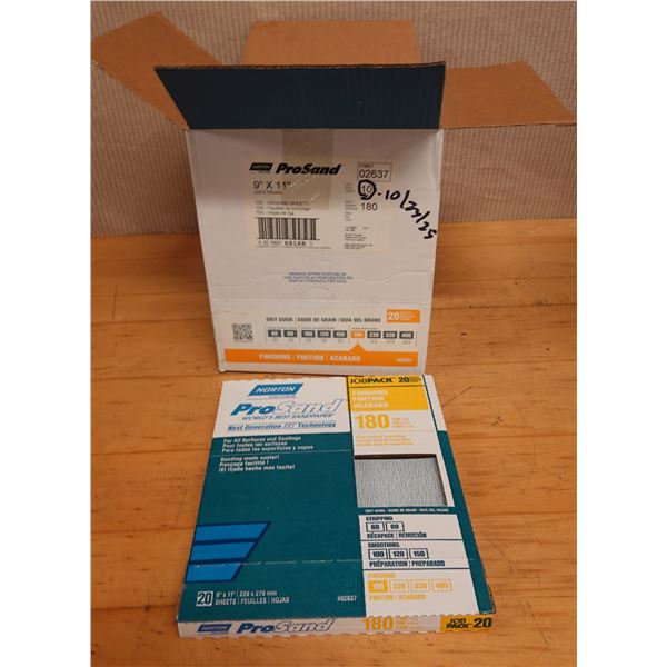 Box of 9 Norton ProSand JobPacks 20 Sheets Fine Grit Finishing Sandpaper