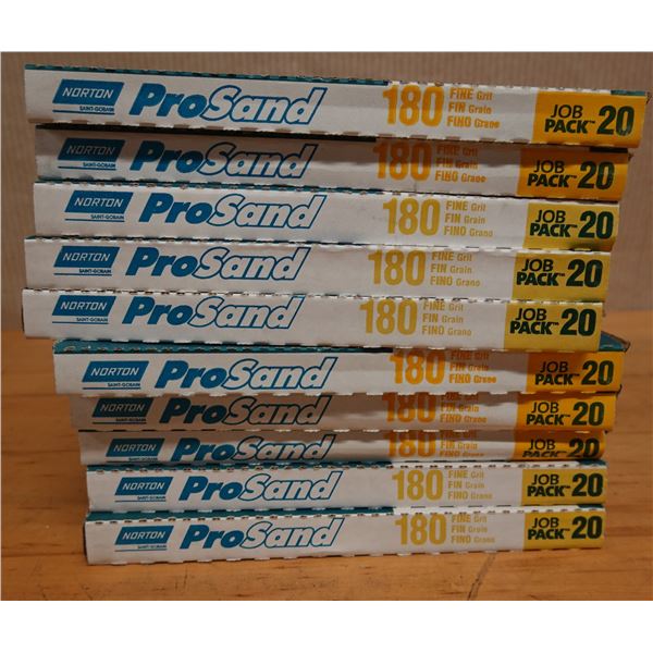 Box of 10 Norton ProSand JobPacks 20 Sheets Fine Grit Finishing Sandpaper