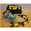 Image 1 : DeWalt DCS354 Multi-Tool, DCF Drywall Screw Gun, DCS570 Circular Saw & Bag (used)