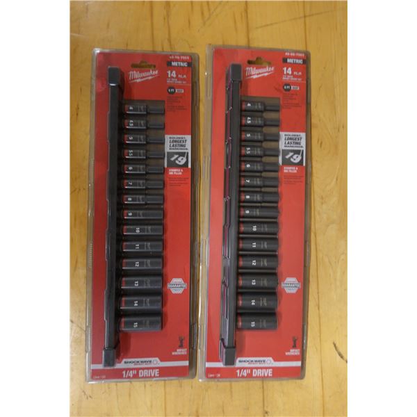 Qty 2 Milwaukee 49-66-7003 Metric 14-pc. Impact Socket Sets New in Package