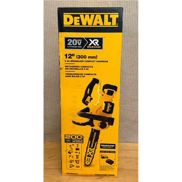 DeWalt DCCS620P1 Brushless 12" Compact Chainsaw w/ Battery & Charger New in Box