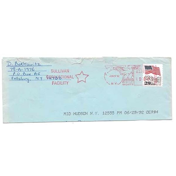 Serial Killer Son Of Sam David Berkowitz Signed Envelope