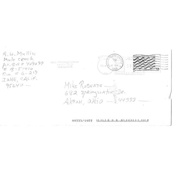 Serial Killer Herbert Mullin Signed Envelope