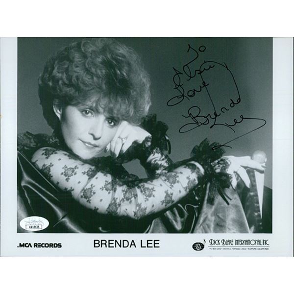 Singer Brenda Lee signed photo. JSA Authenticated
