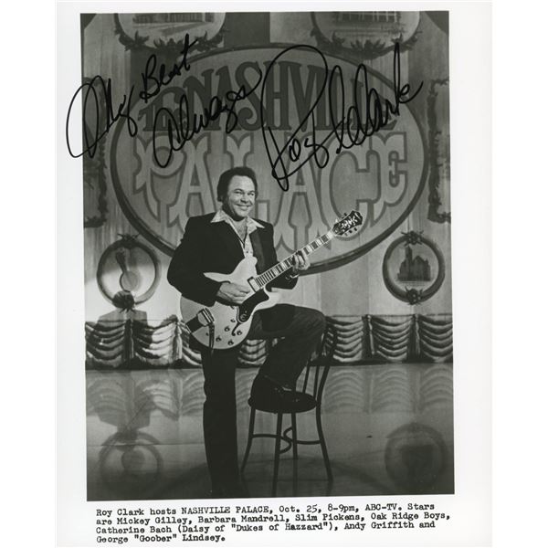 Roy Clark signed Nashville Palace photo