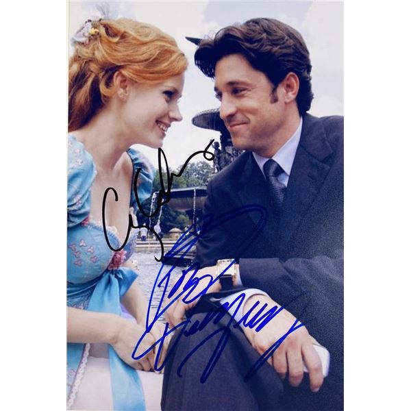 Enchanted Amy Adams and Patrick Dempsey facsimile signed movie photo