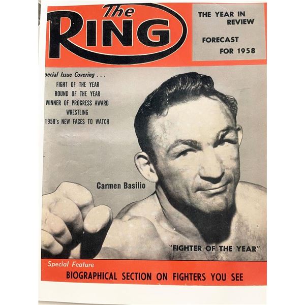 Carmen Basilio The Ring magazine cover photo - February 1958