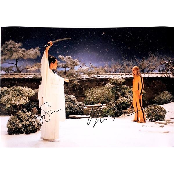 Kill Bill: Volume 1 Lucy Liu and Uma Thurman facsimile signed movie photo
