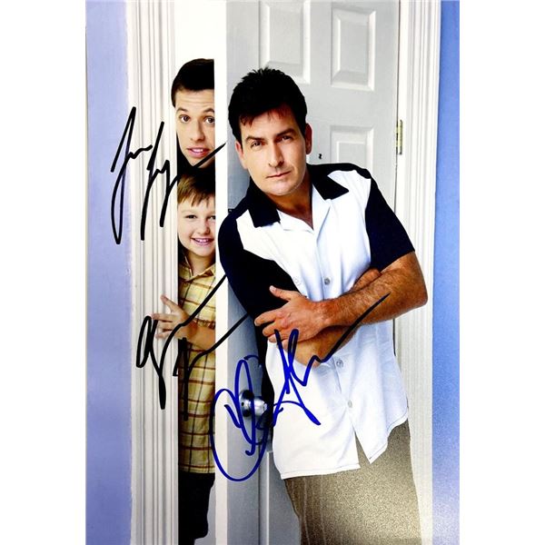 Two and a Half men cast facsimile signed photo