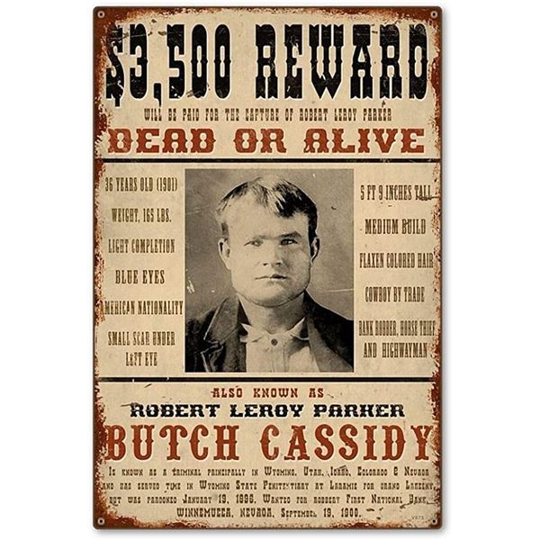 Butch Cassidy Wanted Poster Reprint