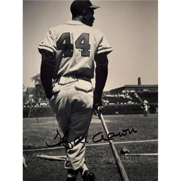 Hank Aaron facsimile signed photo