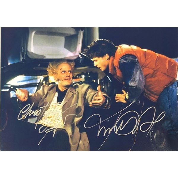 Back to the Future Michael J. Fox and Christopher Lloyd facsimile Signed Movie Photo