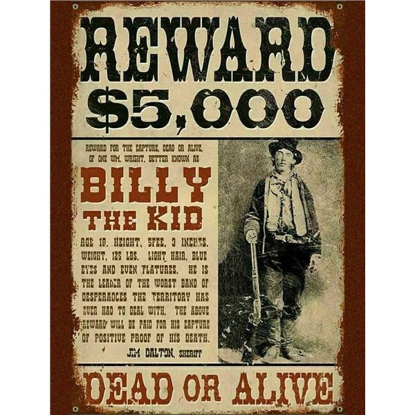 Billy the Kid Wanted Poster Reprint