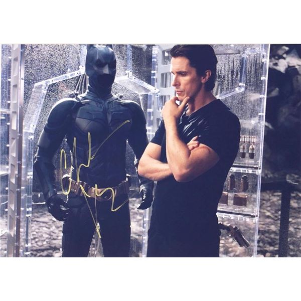 Batman Christian Bale facsimile Signed Movie Photo