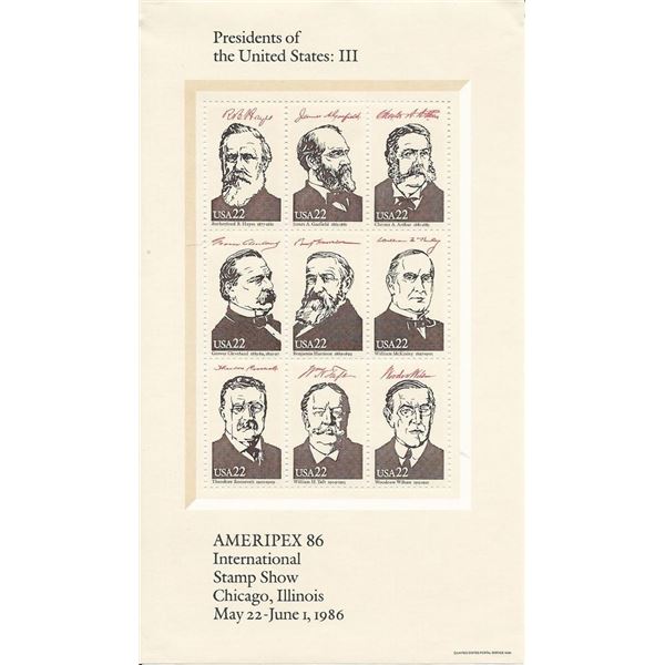Presidents of the United States: III Souvenir Stamp Sheet